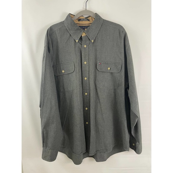 Tommy Hilfiger Other - Tommy Hilfiger XL The No Tuck Shirt Slim Fit Stretch Black White Long Sleeves